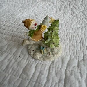 Russ Snowman with Yellow Hat and Green Tree